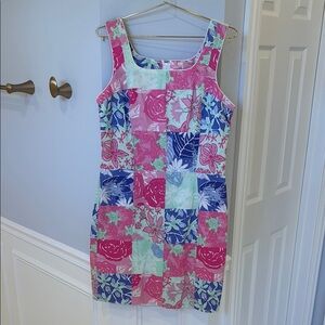 Lilly Pulitzer Pink and Blue Sundress Sleeveless Mini
